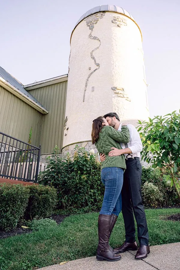 Engagement photos at Creek's Edge Winery.