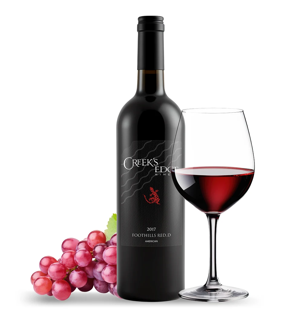 Creek's Edge Winery wine bottle.