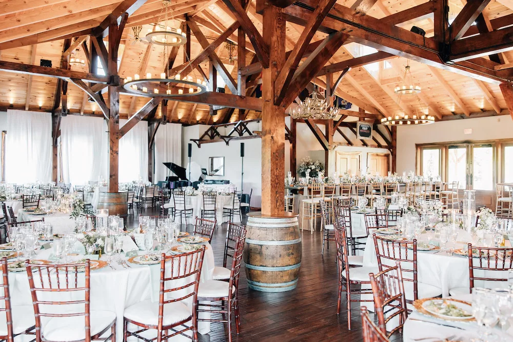 A wedding inside Creek's Edge Winery.