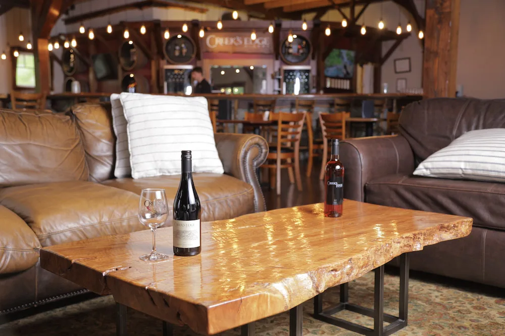 Tasting room at Creek's Edge Winery.