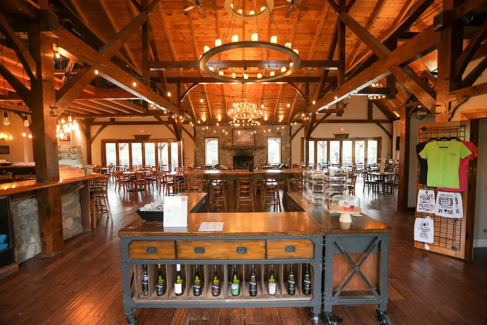 Tasting room at Creek's Edge Winery.